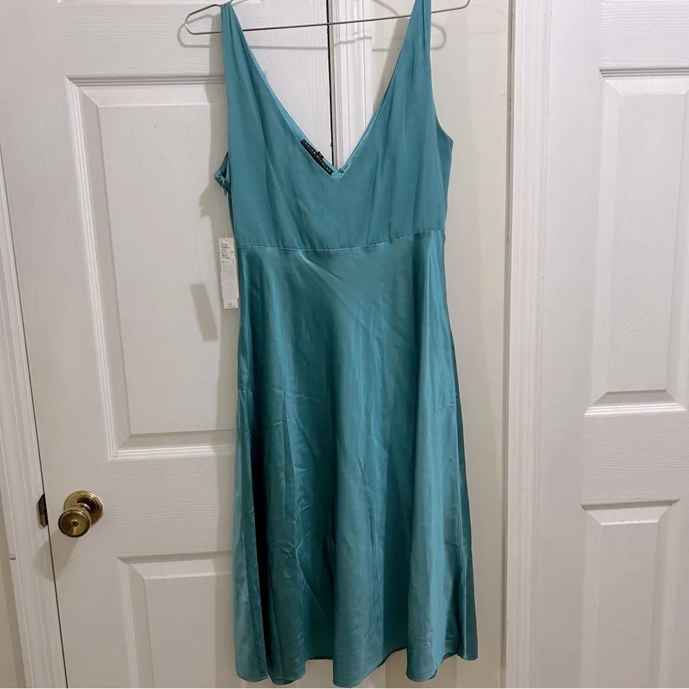 ANTONIO MELANI La Boheme V-Neck Slip Dress in Jade Teal Green Size 12 - Image 2