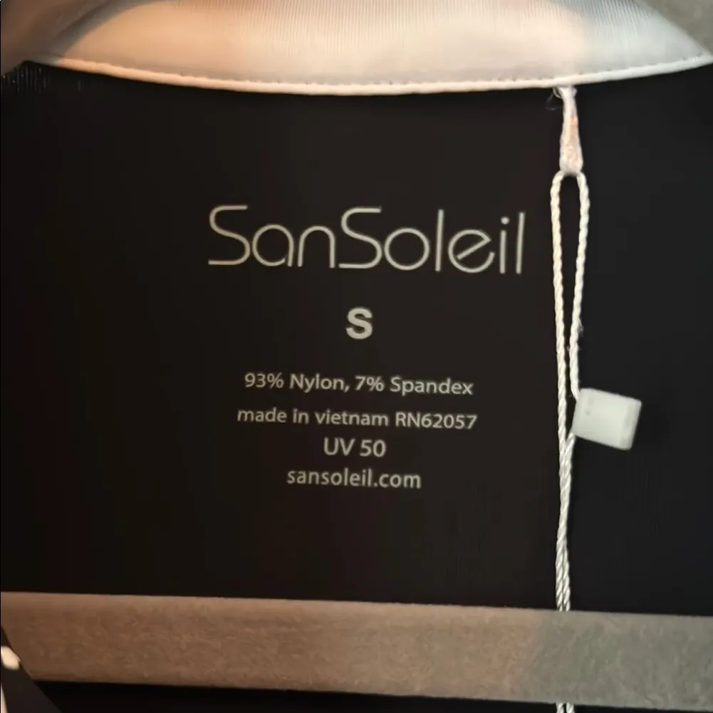 SLEEVELESS 1/4 ZIP TENNIS GOLF DRESS BLACK WITH GOLD WHITE LEOPARD MSRP $138 - Image 2