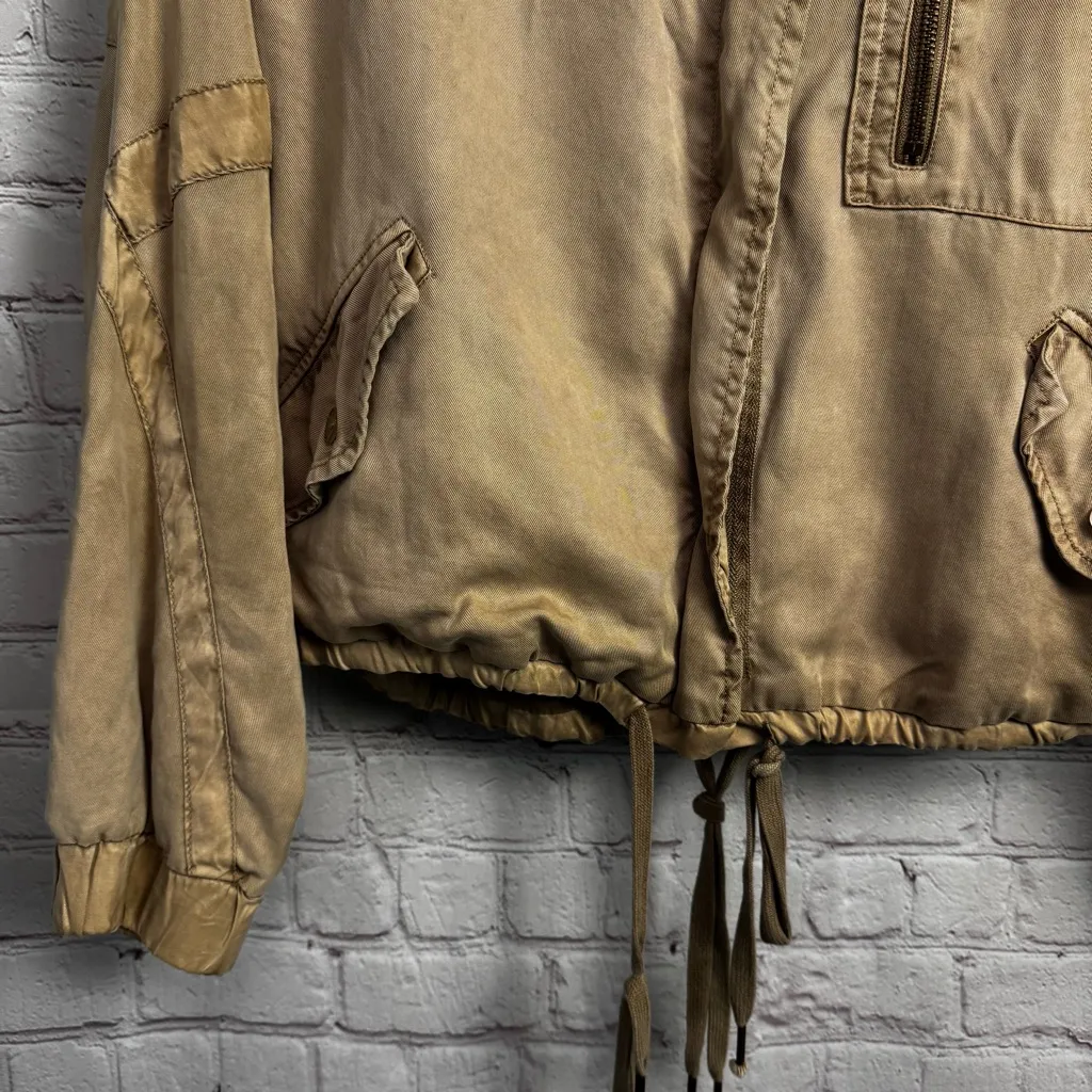 Young Fabulous & Broke YFB Clara Boho Olive  Tencel utility retro jacket size SM - Image 6