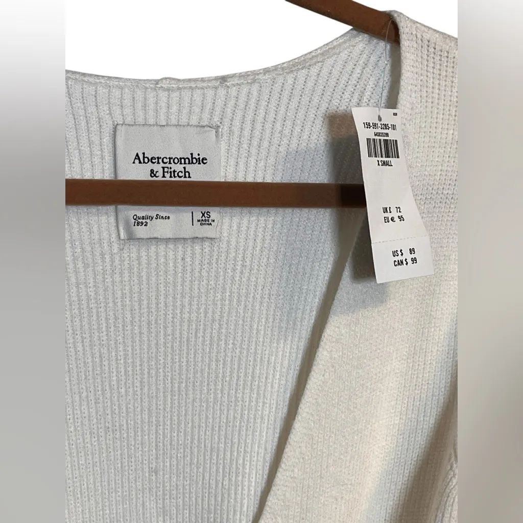 Abercrombie And Fitch White Wrap Ribbed Dress New a38 - Image 3
