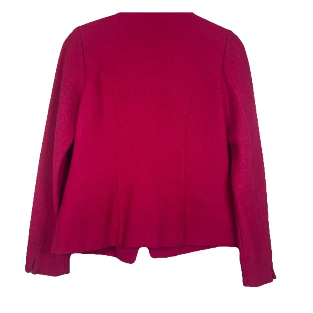 Geiger Vintage Boiled Wool Faux Fur Collar Pink Fuschia Jacket Size‎ 34 Austria - Image 9