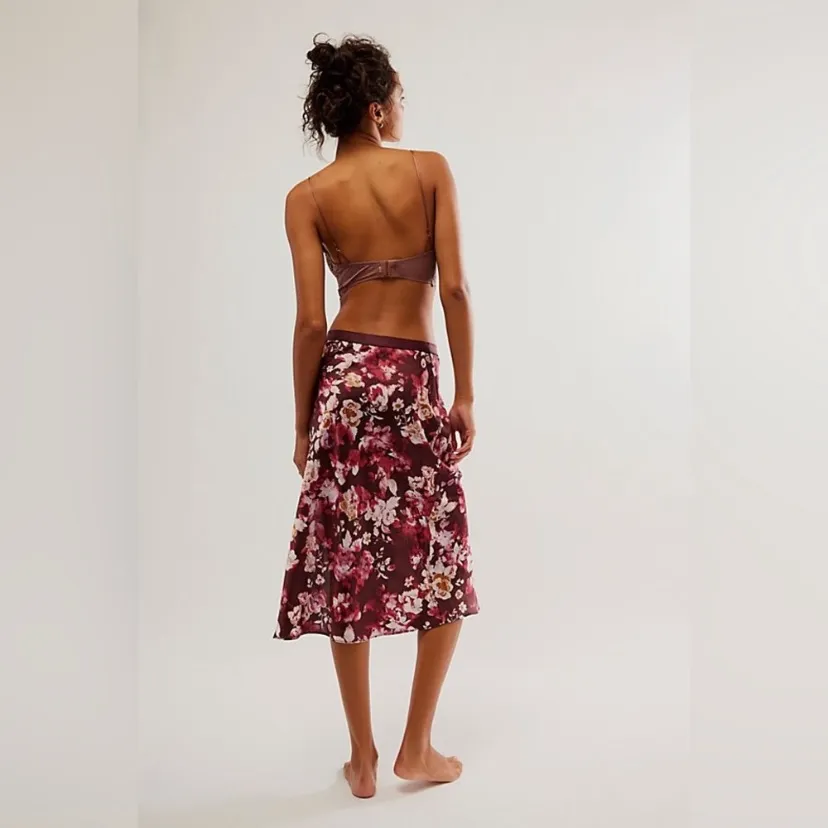 Free People X Revolve Sweet Talker Printed Half Slip Satin Skirt, XS NWT - Image 7