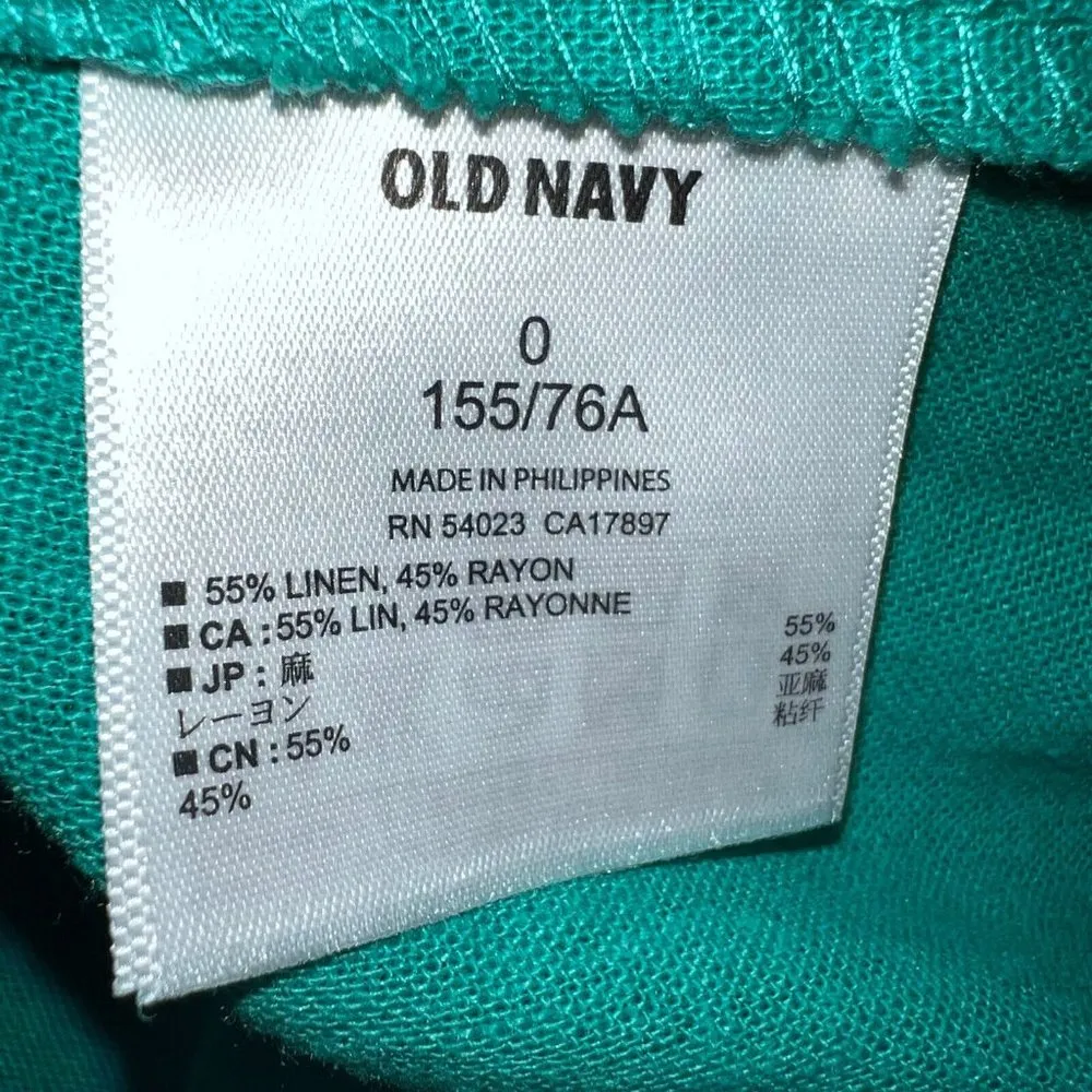 Old Navy Womens Strapless Dress Size 0 Green Linen Blend NEW - Image 6