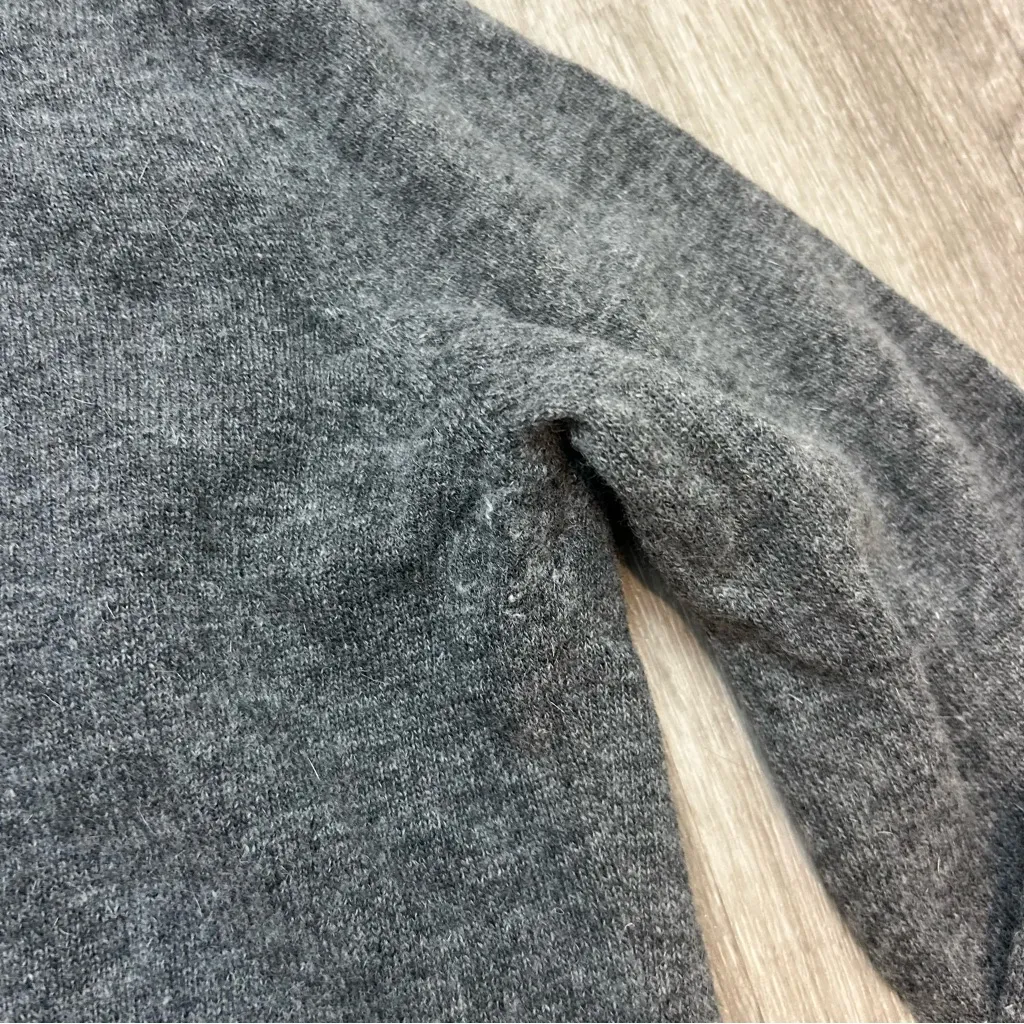 Coldwater Creek Wool and Rabbit Hair Dark Gray Floral Cardigan Size Small - Image 6