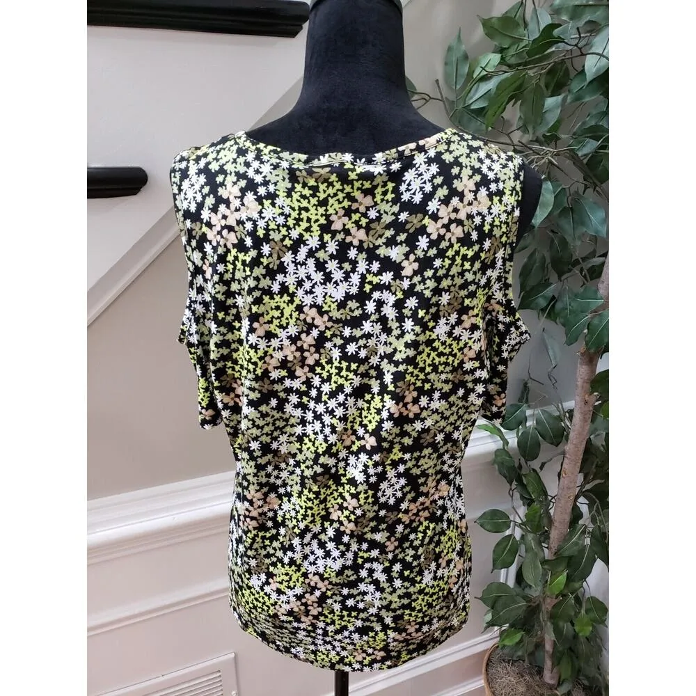 Michael Michael Kors Women's Multicolor Cold Shoulder Short Sleeve Top Blouse L - Image 7