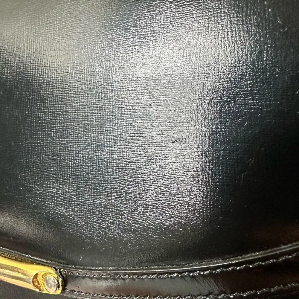 Dior Vintage Trotter Logo Leather Shoulder Bag Black - Image 7