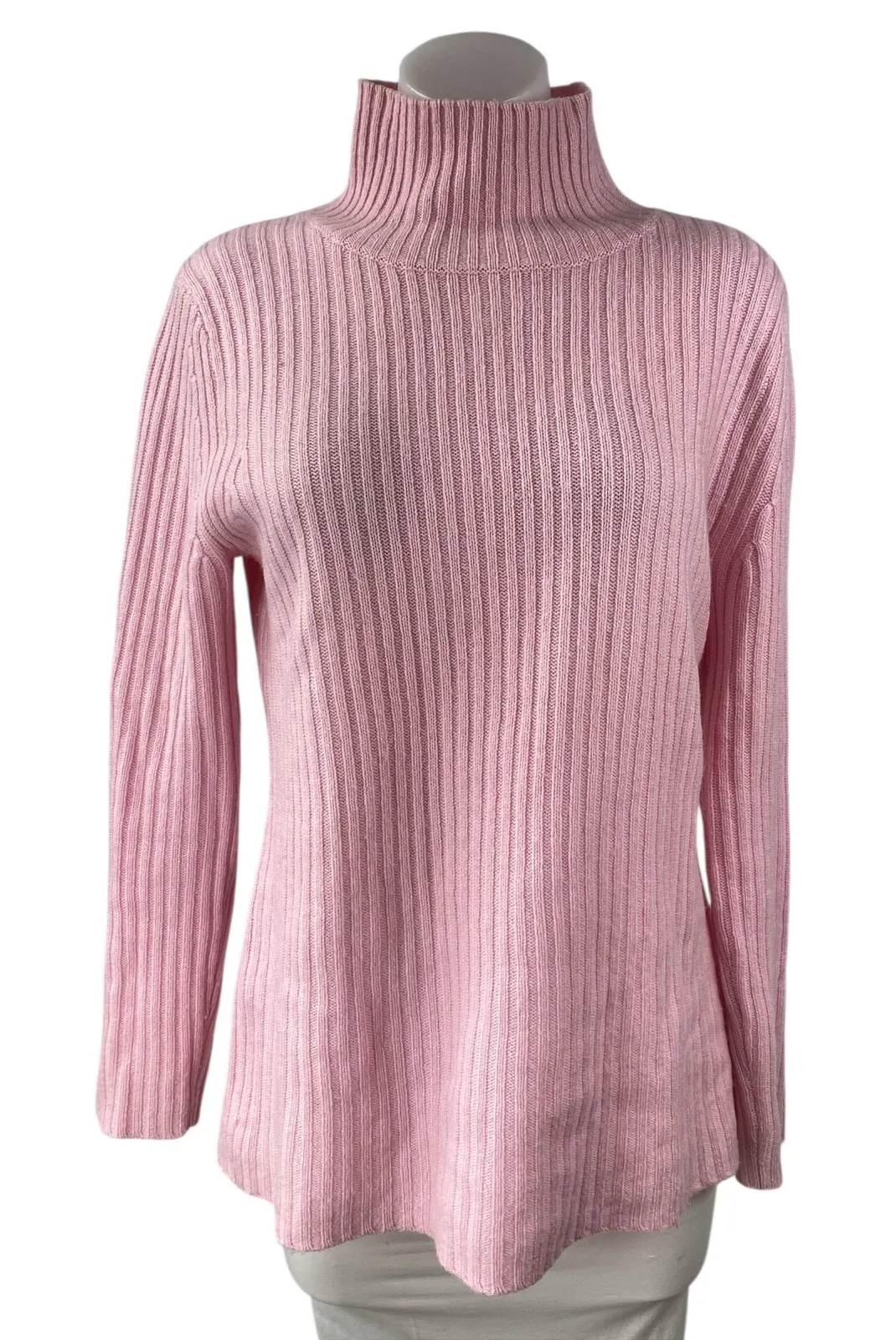 Something Navy Women's Pink Rib Knit Turtleneck Long Sleeve Sweater Top Size M - Image 1