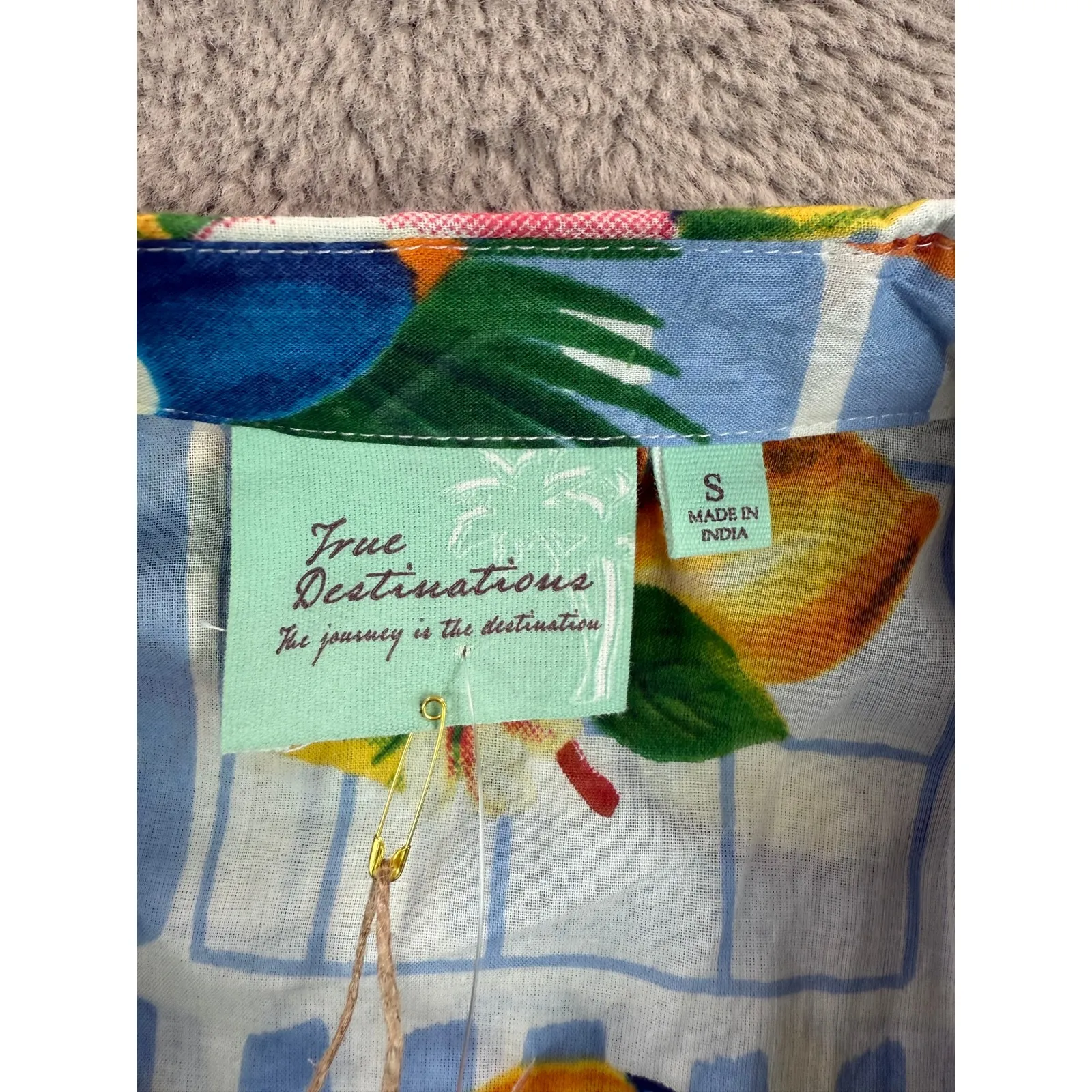 NWT True Destinations Resort Wear Tropical Toucan Print Shirt Dress Size S‎ - Image 7
