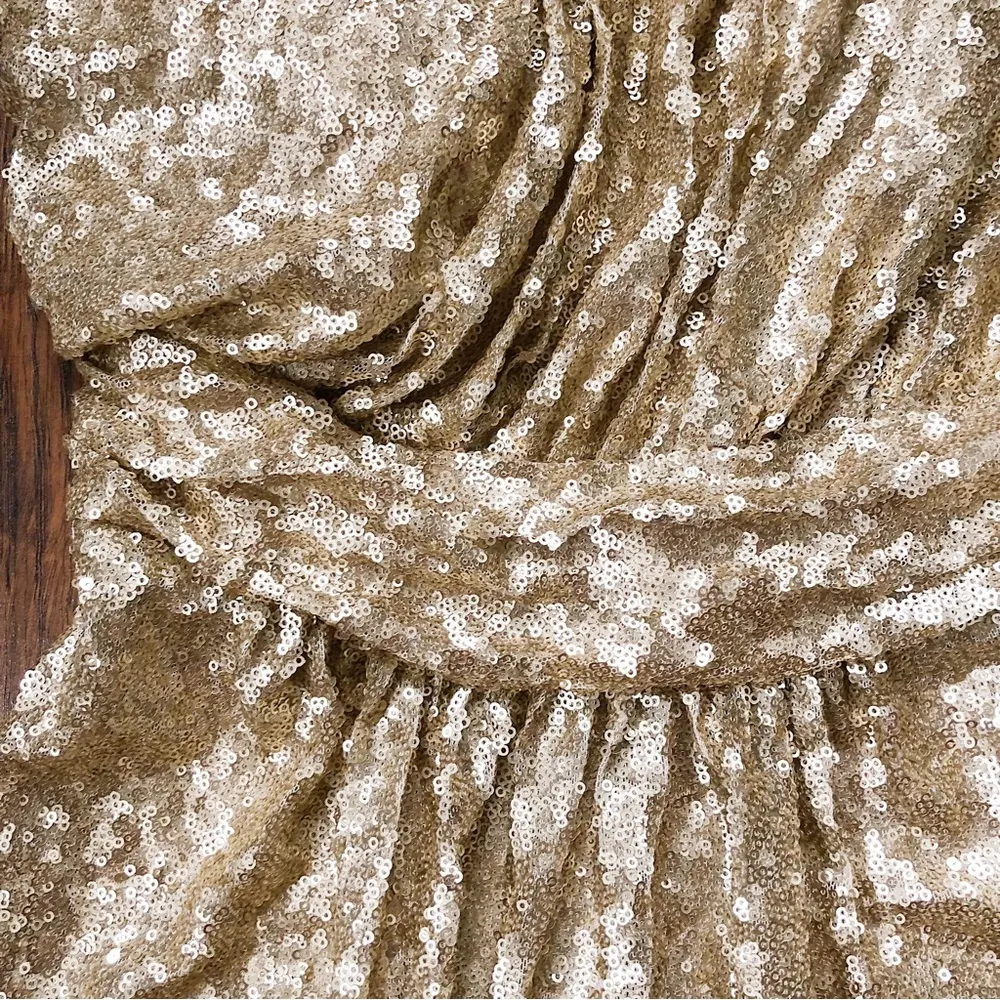 Revelry • Starla gown one shoulder Ivory Gold sequin floor length bridesmaid Size 4 - Image 7