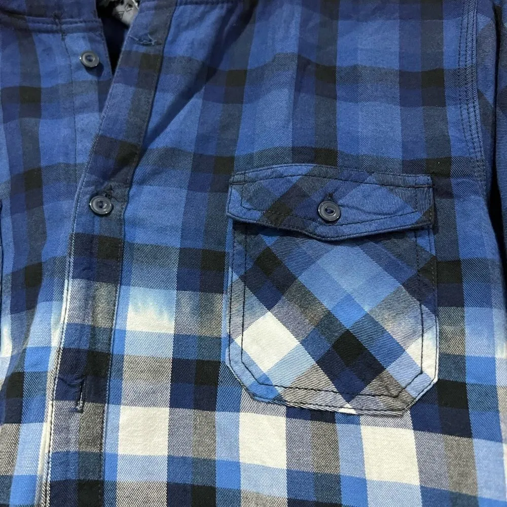 Women’s theatrical size large blue plaid shirt with sparkly hood White - Image 2