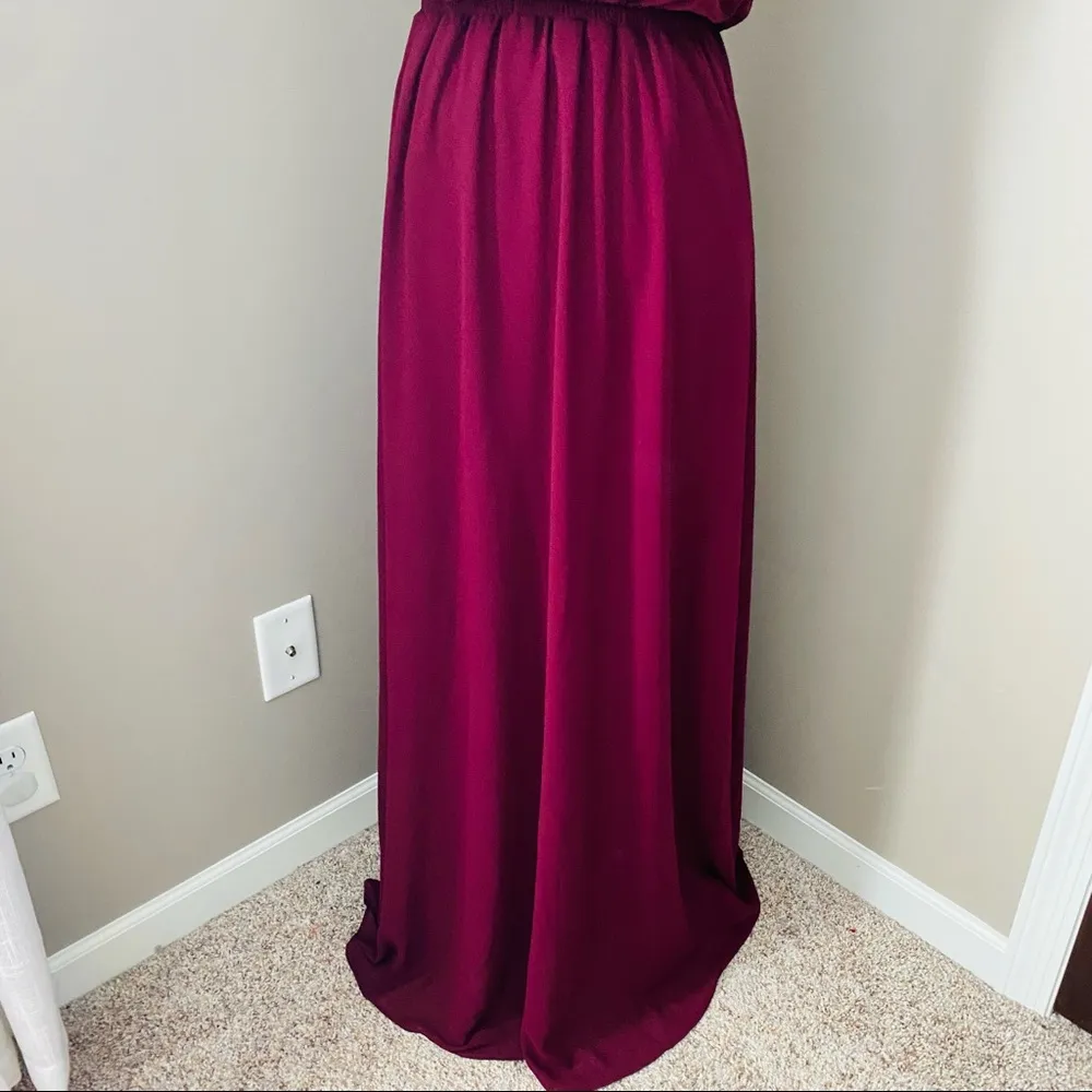 Show Me Your Mumu Kendall Maxi Dress Maroon Sz Small - Image 8