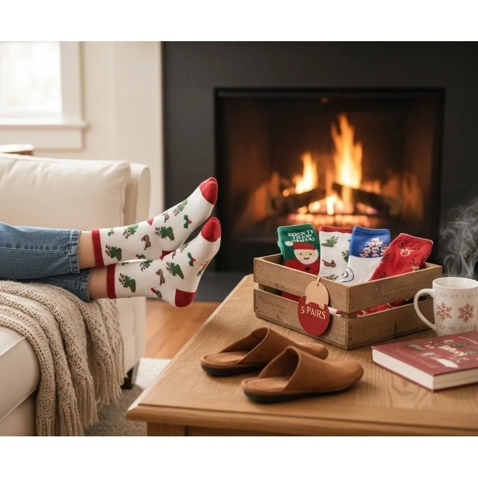 Novelty Christmas Knit Socks 5.5 - Image 13