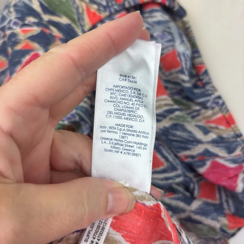 Chaps women’s top size 1X geometric boho pleated summer resort wear vacation - Image 13