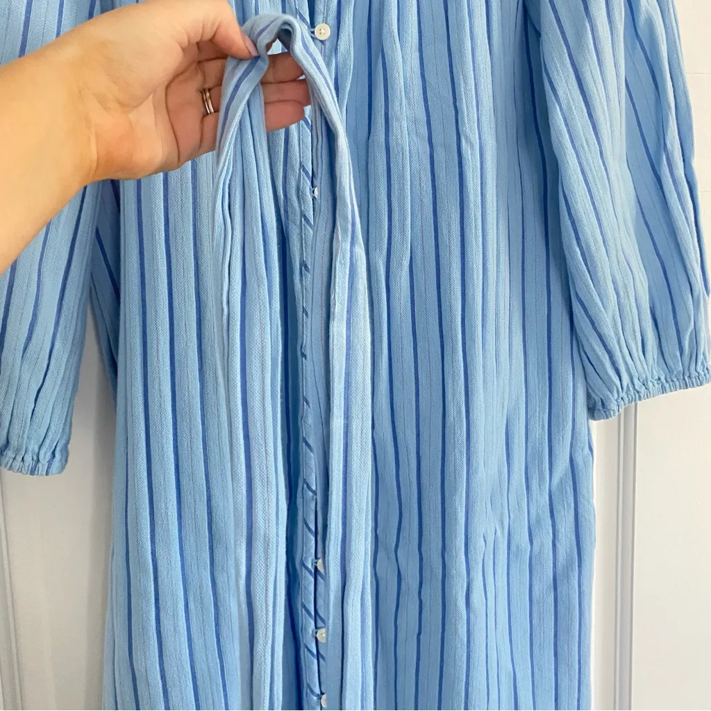 J. Crew Sky Blue stripped Button-Down Dress with belt - Image 4