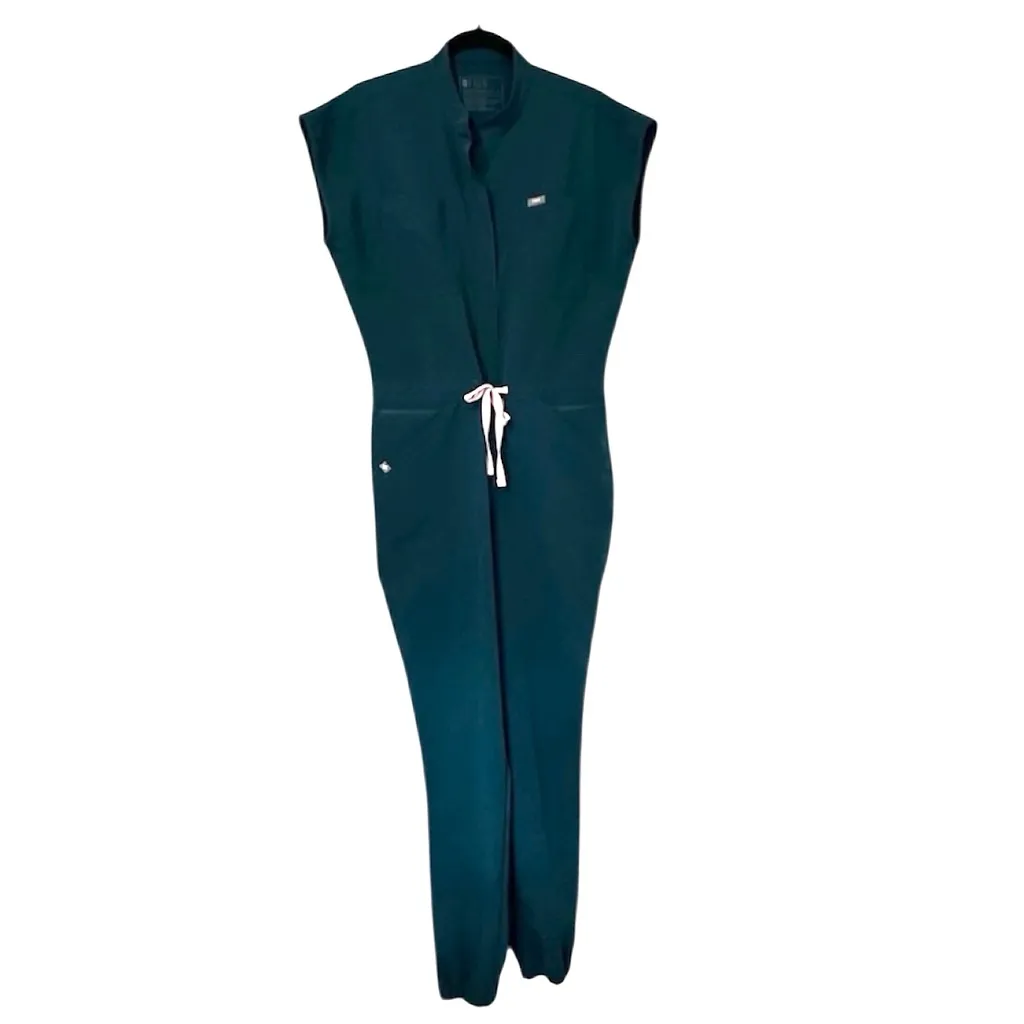 Figs Rafaela Cargo Scrub Jumpsuit Womens Medium Teal Blue Green - Image 3