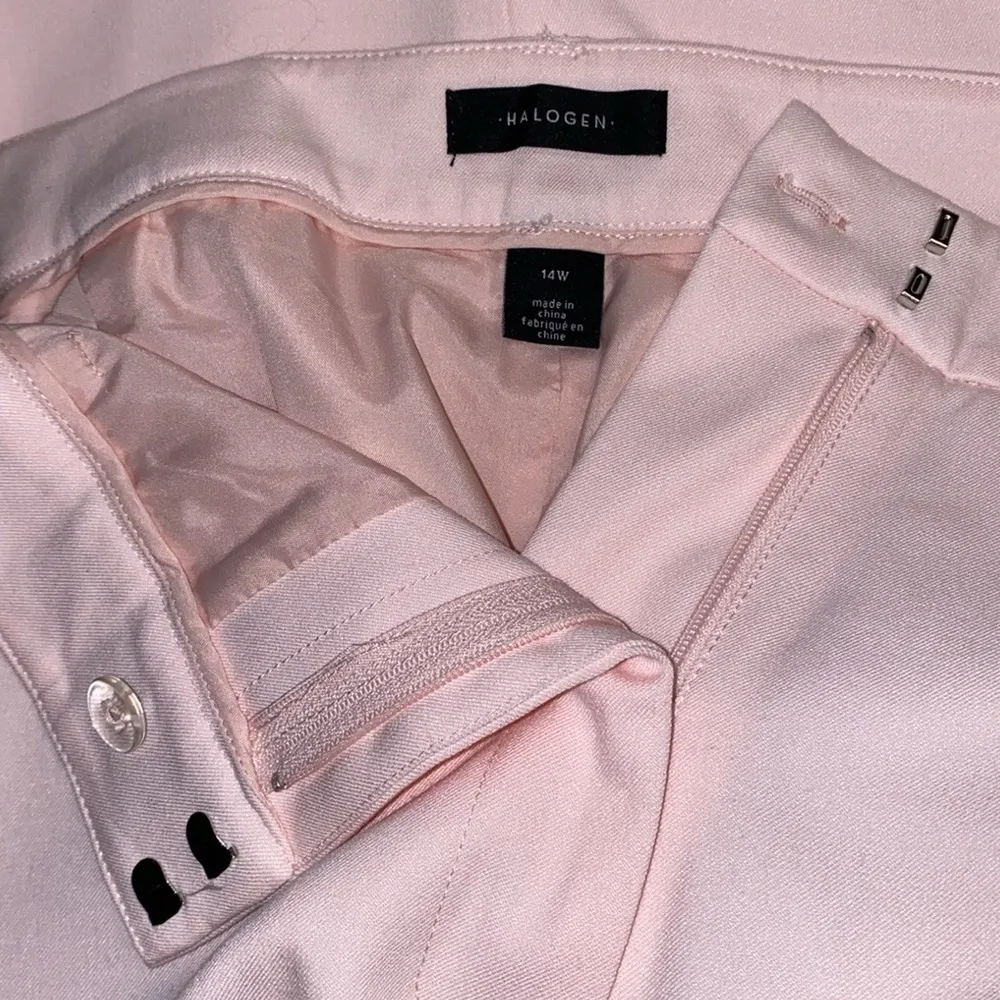 NWT 🌸 Halogen High Waist Wide Leg Lined Dress Pants, Pink Dogwood, Plus-Size 14W - Image 11