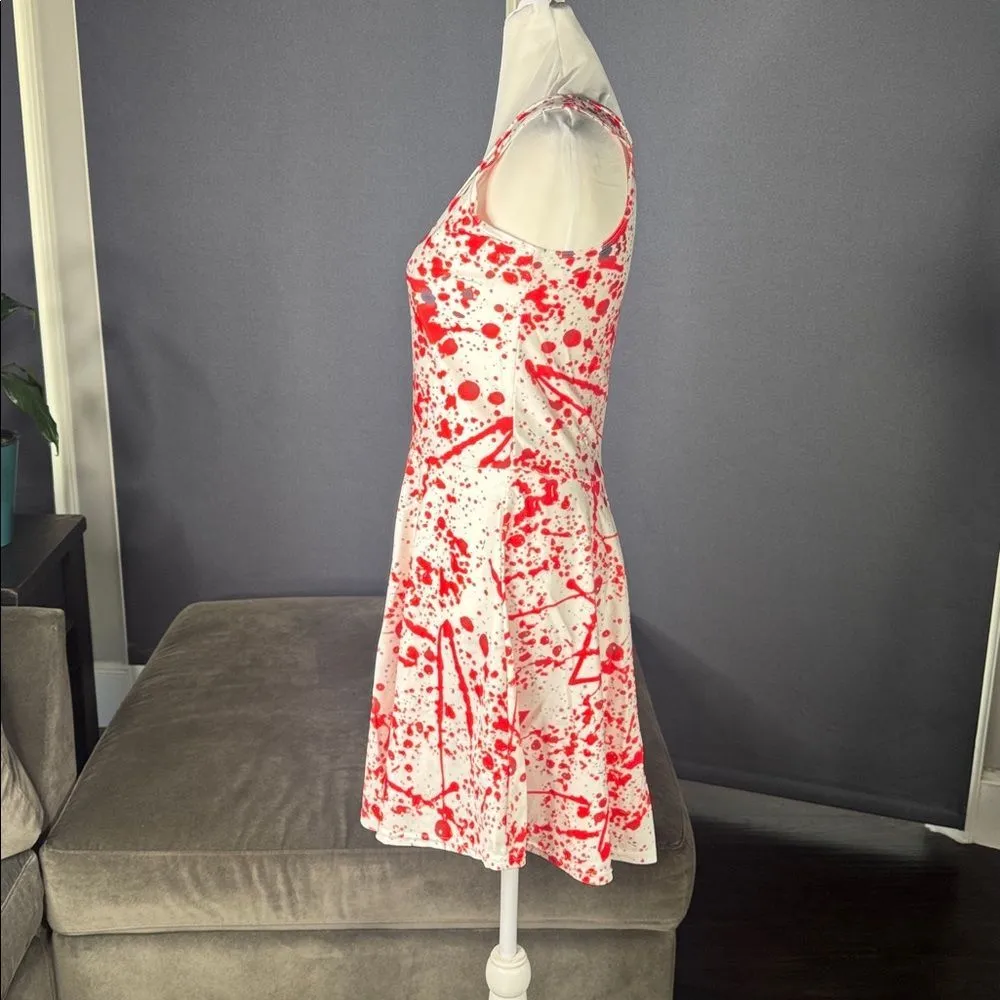 Women’s Blood Spatter Skater Dress Great for Halloween Size XL NEW White - Image 8