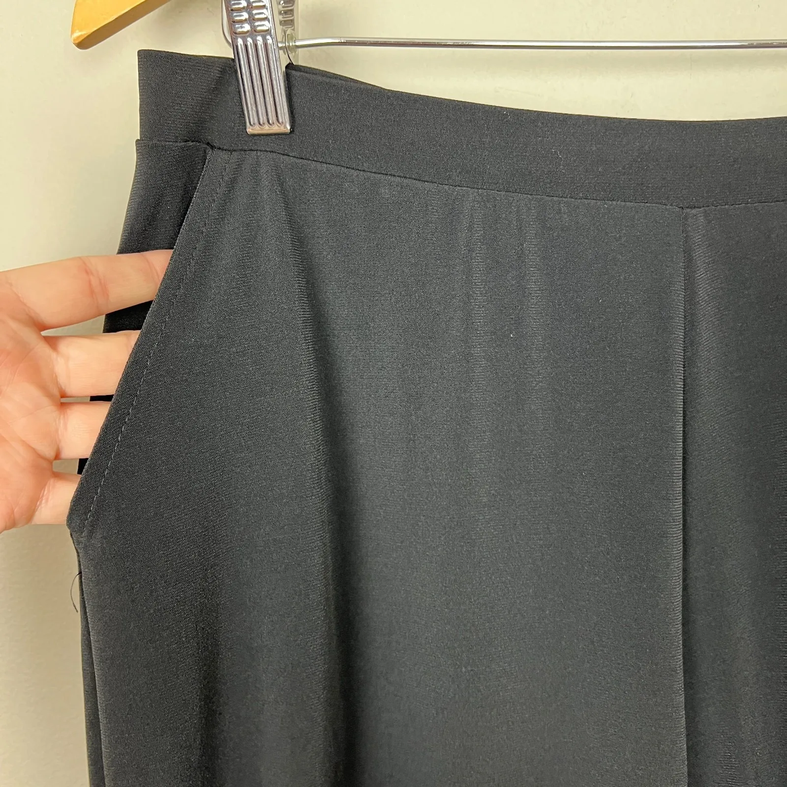 Clara Sun Woo Pants Womens Large Black Straight Leg Pull On Pocket Elastic Waist - Image 6