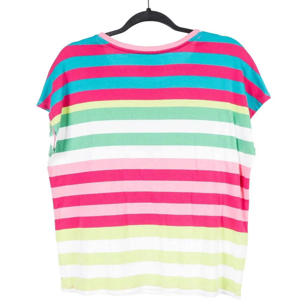 Westbound Striped TShirt PXL XL Petite Pink Green Blue Short Sleeve Basic Staple - Image 5