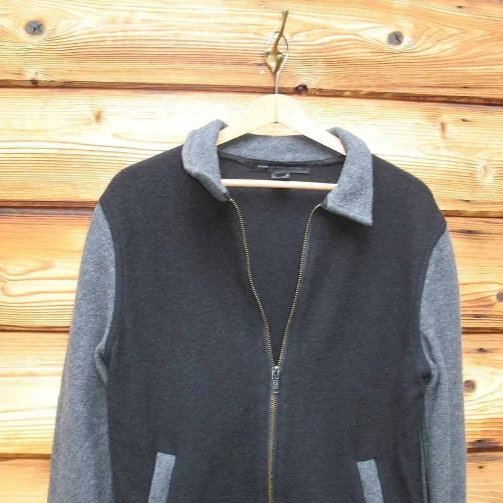 Gray Black Wool Bomber Jacket - Image 3