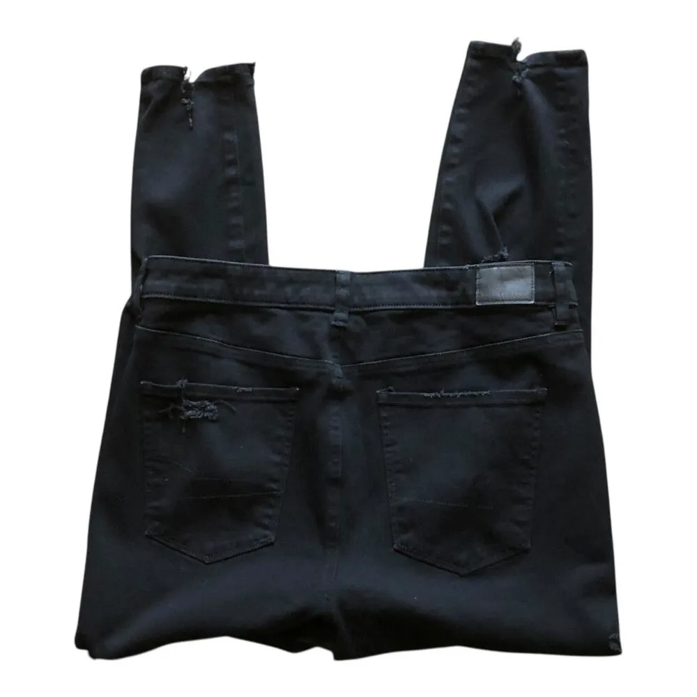 American Eagle Outfitters The Dream Jeans Distressed Black Women's Size 14 Short - Image 4