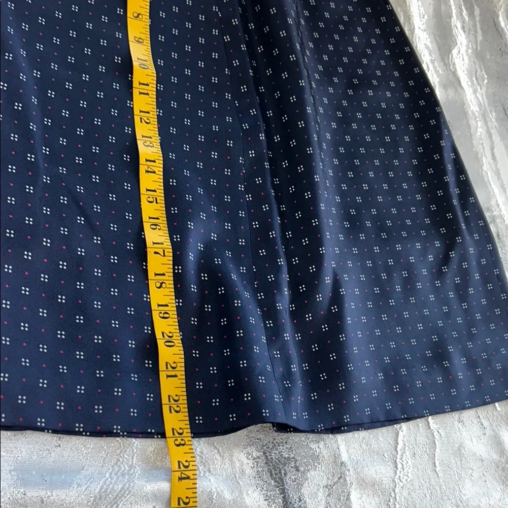 Ann Taylor Navy A-Line Skirt with Pattern - Image 4