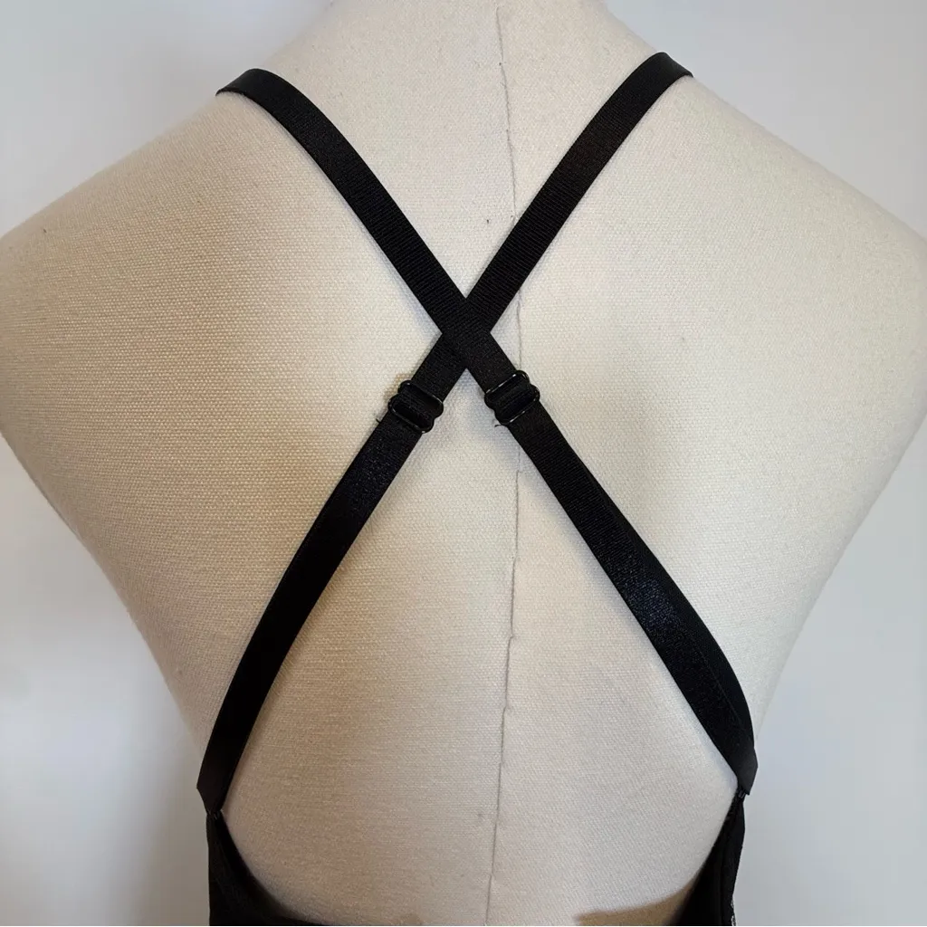 Windsor ‘Vanessa’ V-Neck Iridescent Sequin Black Tulle Flowy Gown Women’s Small - Image 9