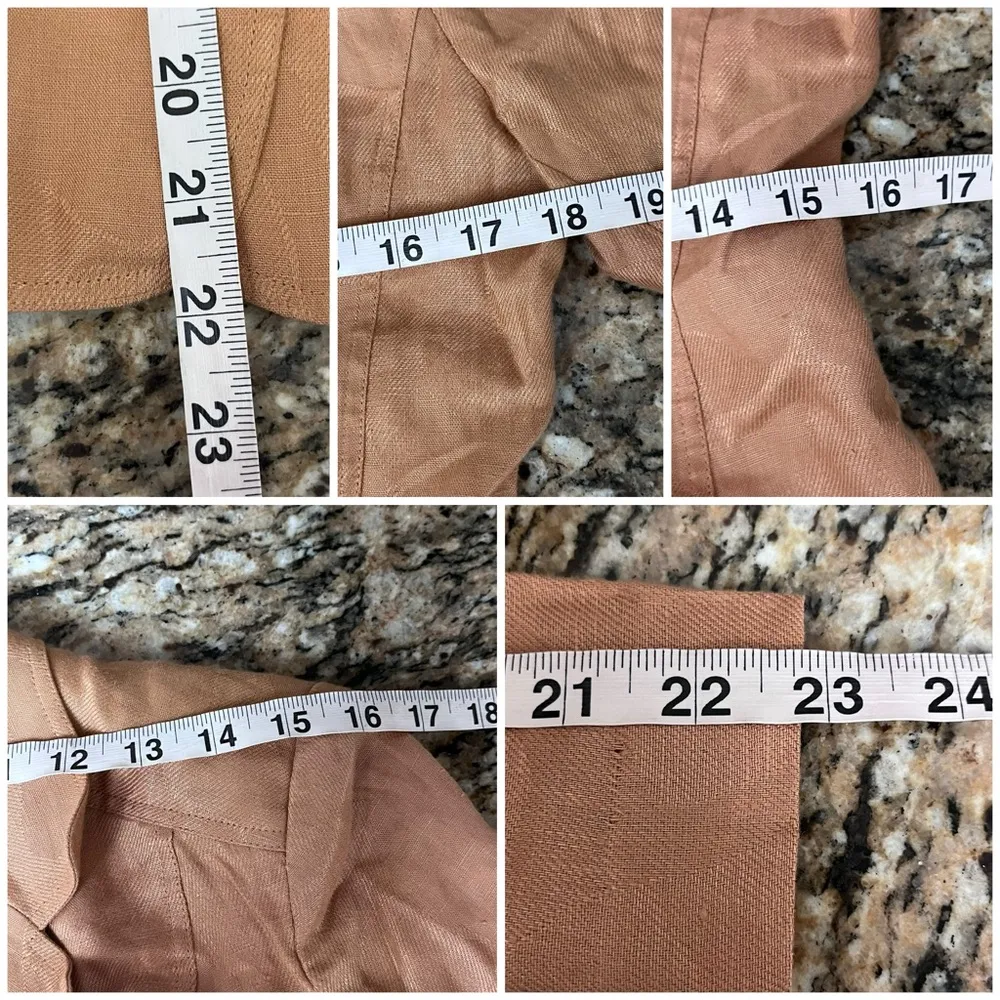 Vintage Y2K Anne Klein Brown Linen Blazer Jacket Preppy Coastal Forest Fairy - Image 6