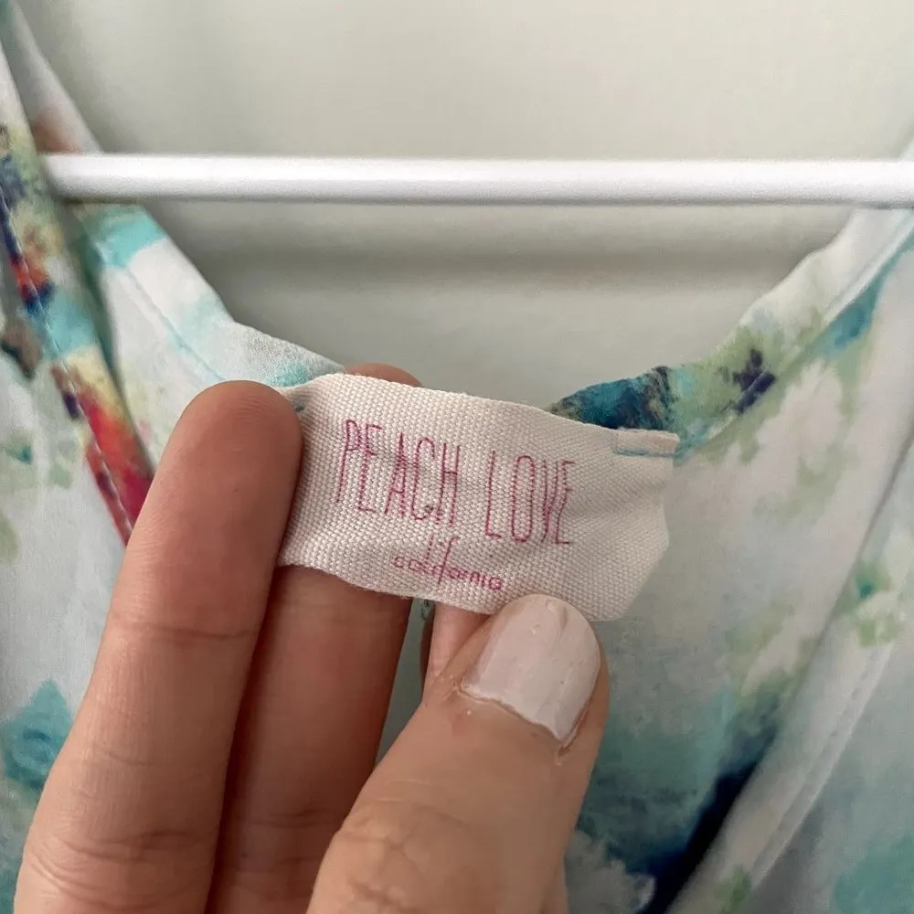 Peach Love lightweight floral off the shoulder cold v-neck sheer swimsuit blouse - Image 4