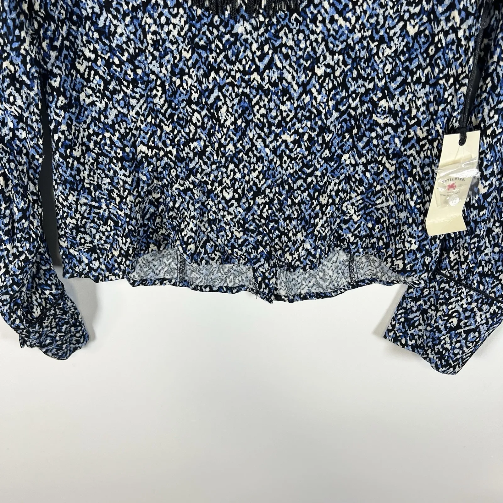 IDYLLWIND‎ by Miranda Lambert Blue Long Sleeve Tassel Button Up Size Large Small - Image 10