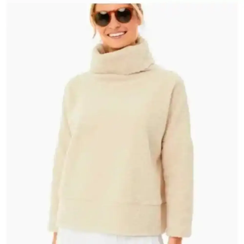 Tuckernuck Tan Teddy Fleece Rollins Pullover XS‎ Sherpa Tan Cream Neutral Warm - Image 2