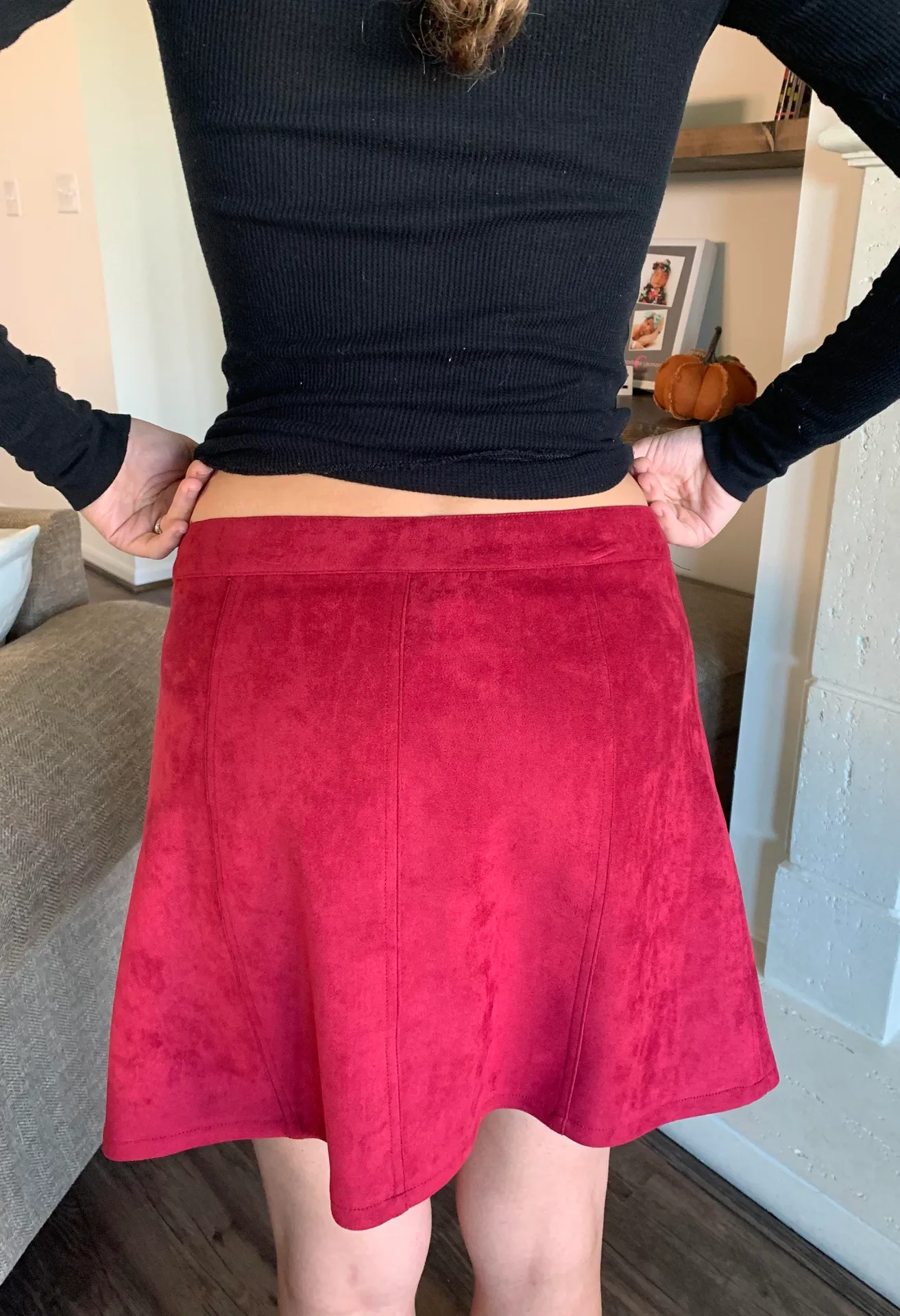 Button Down Skirt Red Size M - Image 2