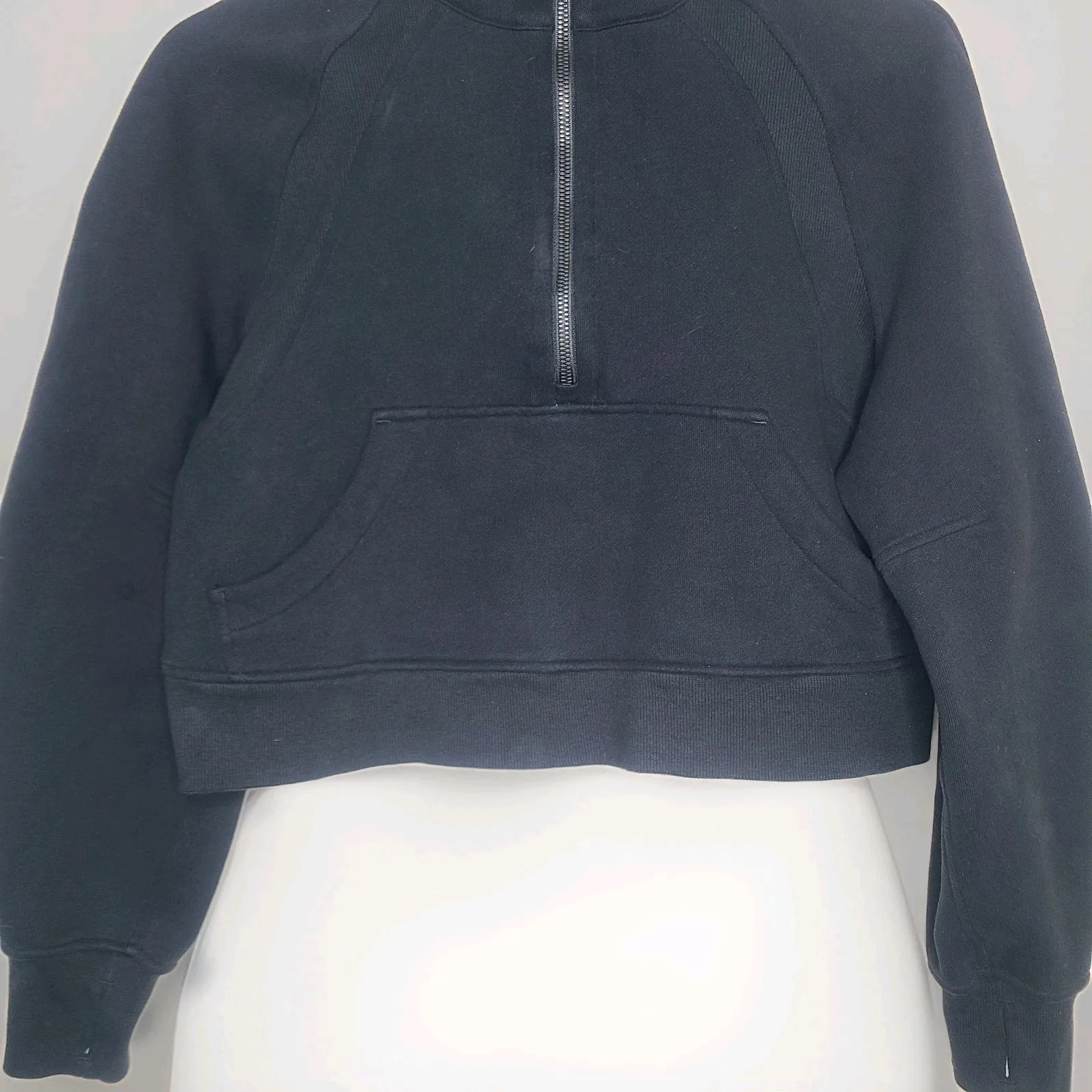 Lululemon Scuba Crop Hoodie Women Size XS/S Half Zip Long Sleeve Black - Image 3
