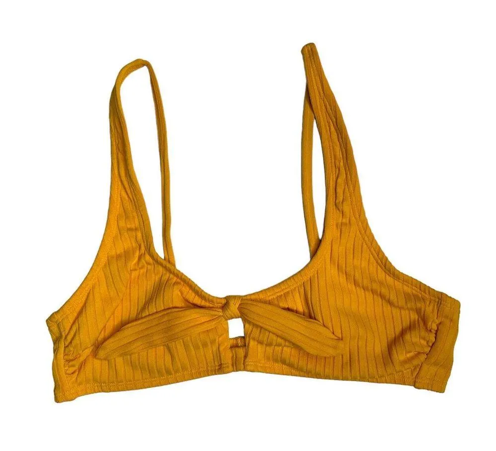 Xhilaration JUNIORS Honey Yellow Ribbed CHEEKY 2 Piece Bikini Swimsuit Size L - Image 3