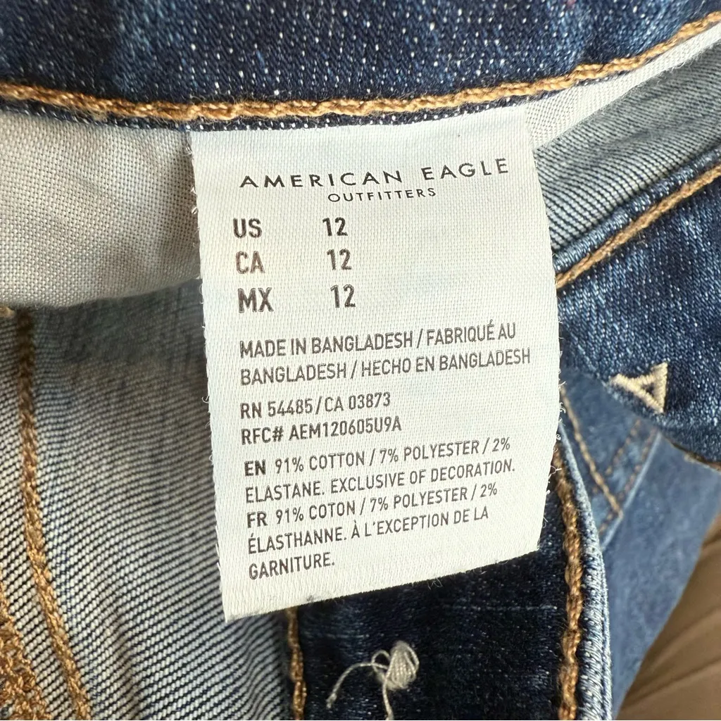 American Eagle 12 High Rise‎ Mini Jean Skirt Next Level Stretch Denim Western - Image 4