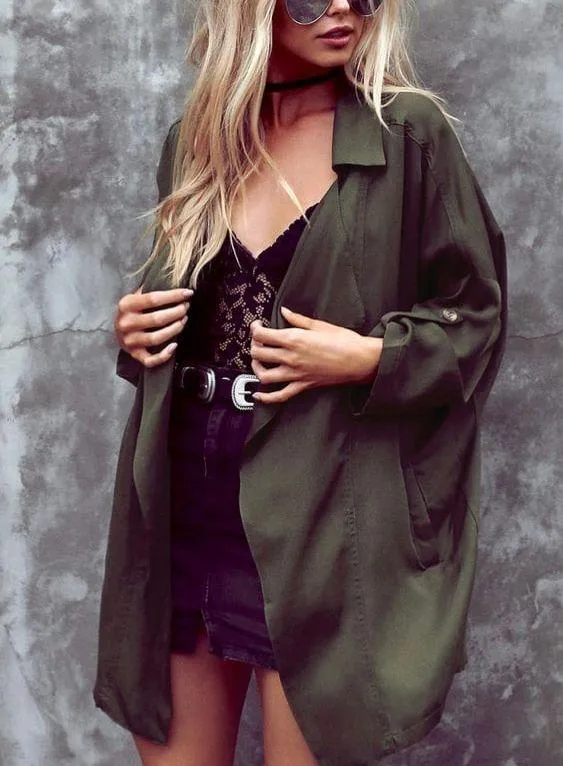 Oversized Lucky Break Olive Jacket  - Image 3