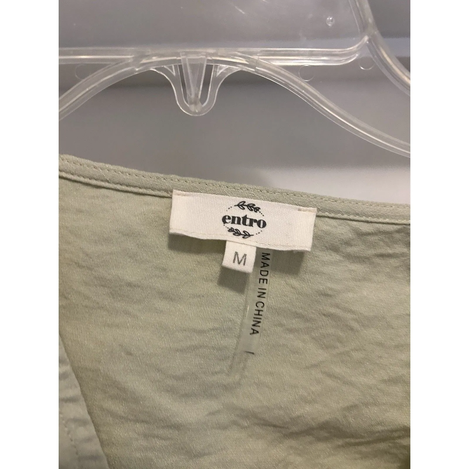 Entro Size Medium Set Women 2 Piece Outfits V Neck Crop Top & Mini Skirt Green - Image 4