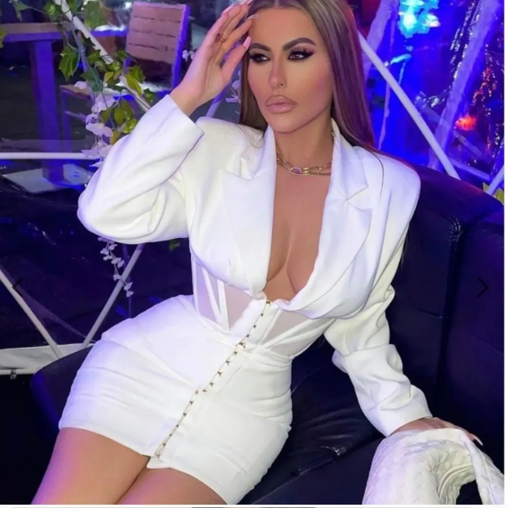 House of CB Anine White Blazer Corset Mini Dress Size Medium  - Image 6
