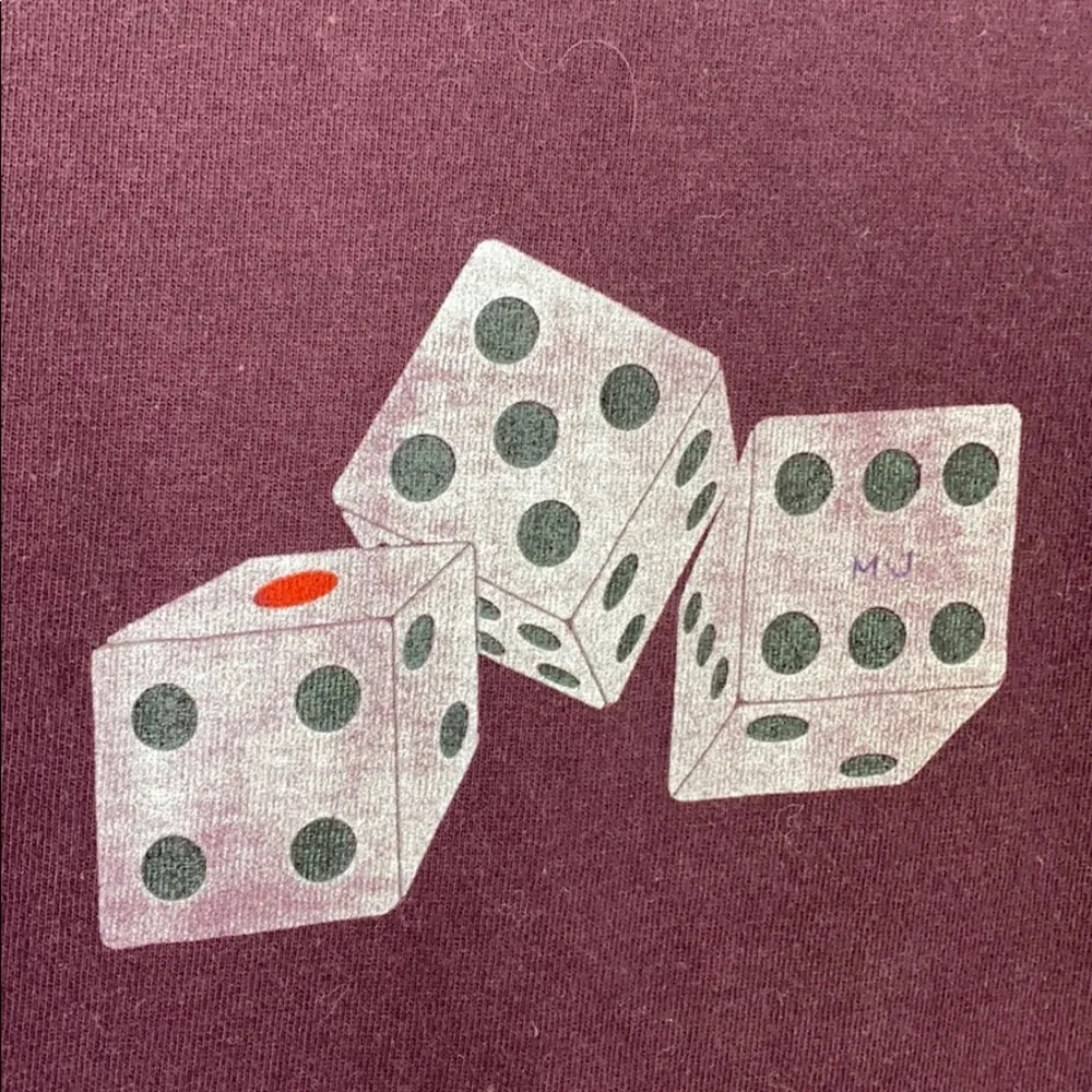 Marc Jacobs burgundy dice long sleeve tee Medium - Image 2