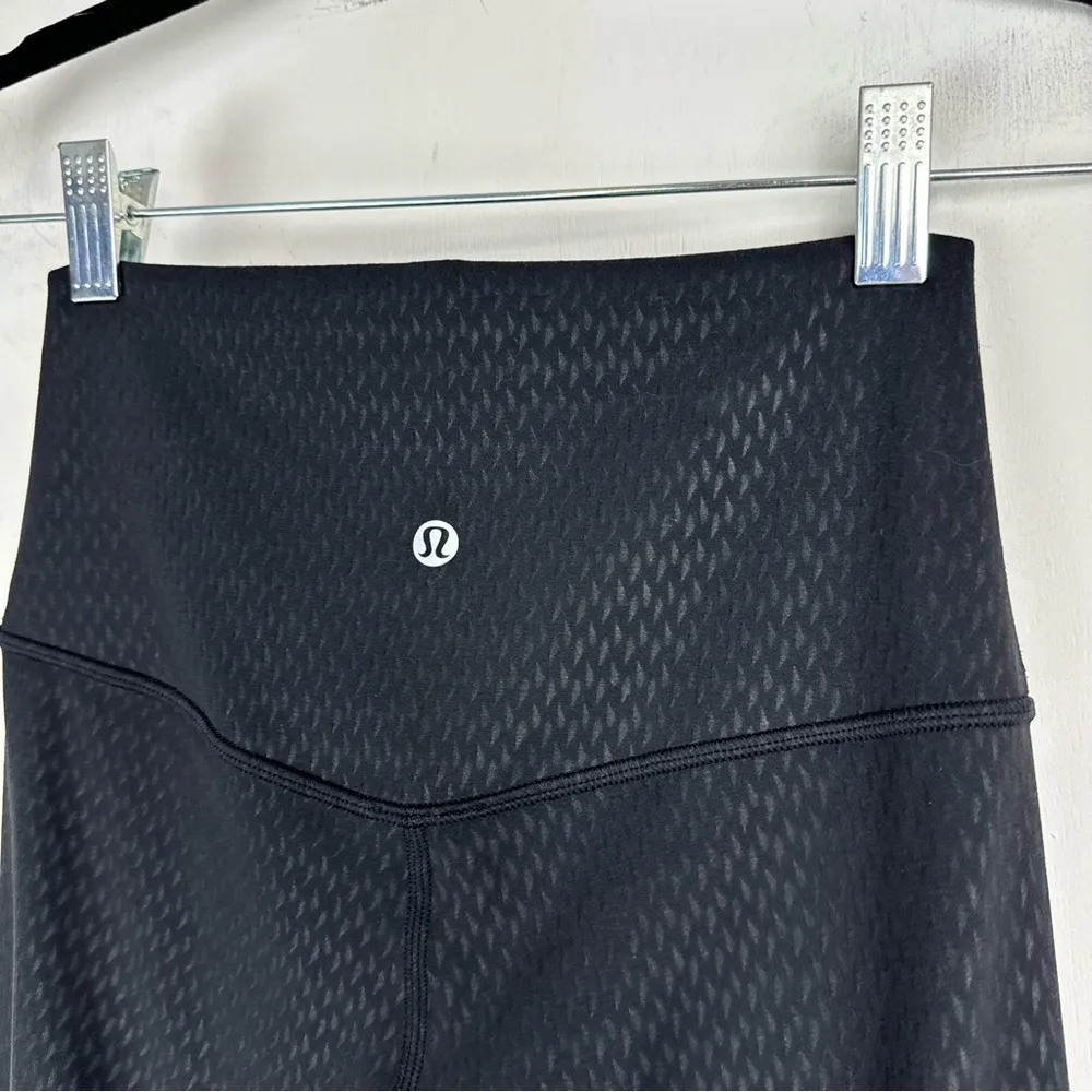 Lululemon Align Crop High Rise Black Leggings Sz 4 Diverge Emboss Nulu - Image 13