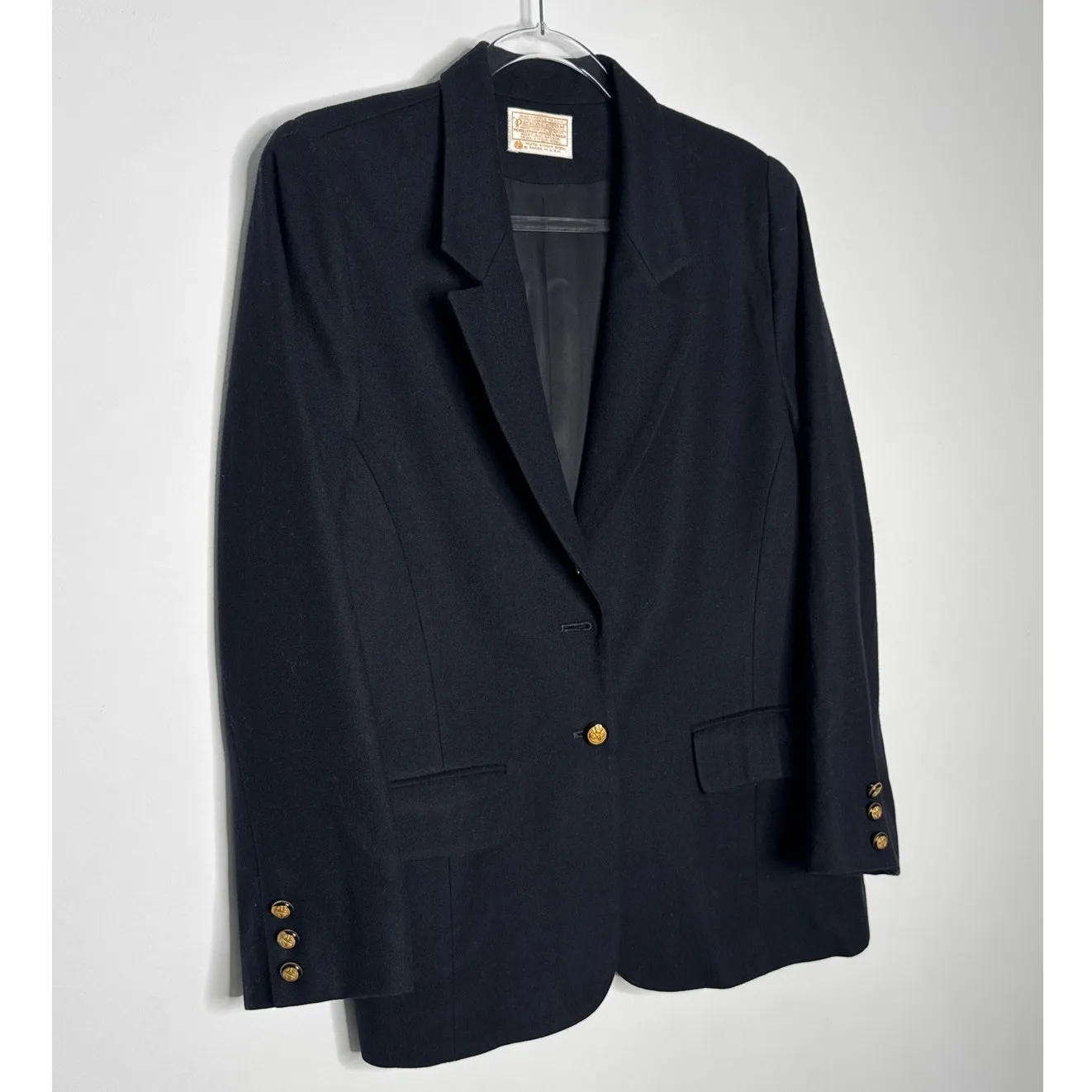 Pendleton Vintage 1980s  Black Virgin Wool Blazer USA Made medium - Image 9