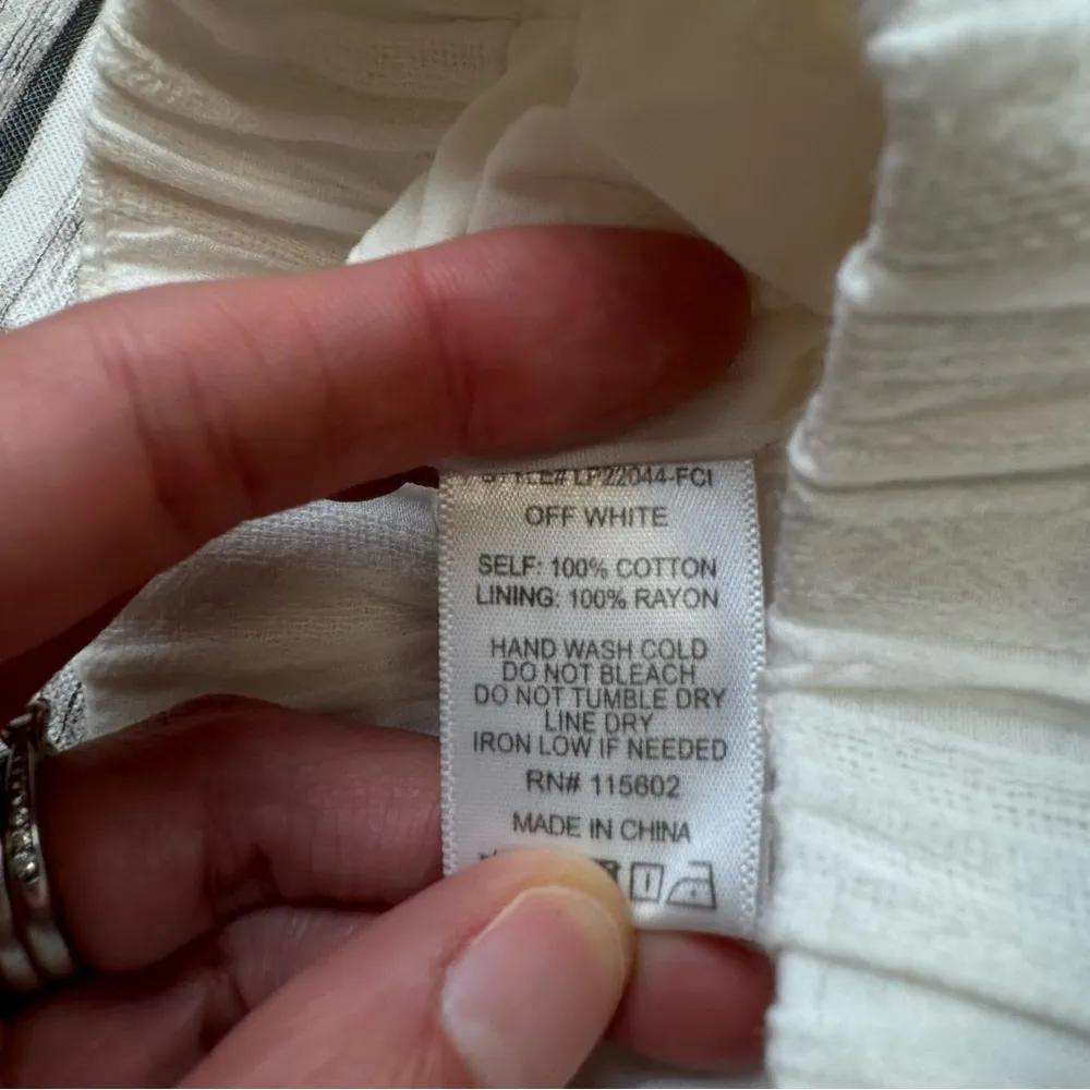 Lush Women's Flowy Summer Palazzo Pants L LG Large White Textured Casual NWT NEW - Image 8