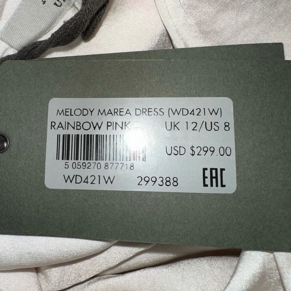 All Saints Melody Marea Silk Blend Rainbow Pink Midi Dress Size US 8 - Image 10