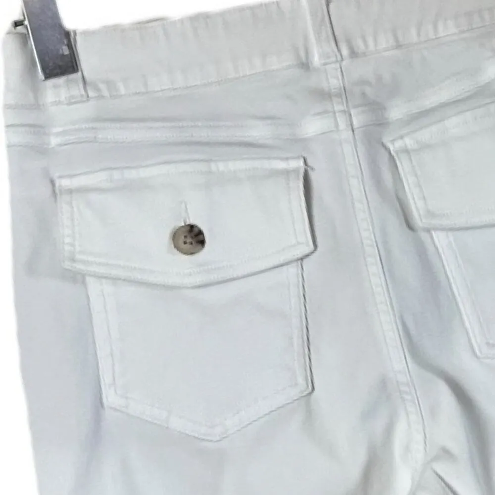 SPANX Crop Pants Wide Leg Twill White Pull On Flap Pockets Women’s Size Large - Image 7