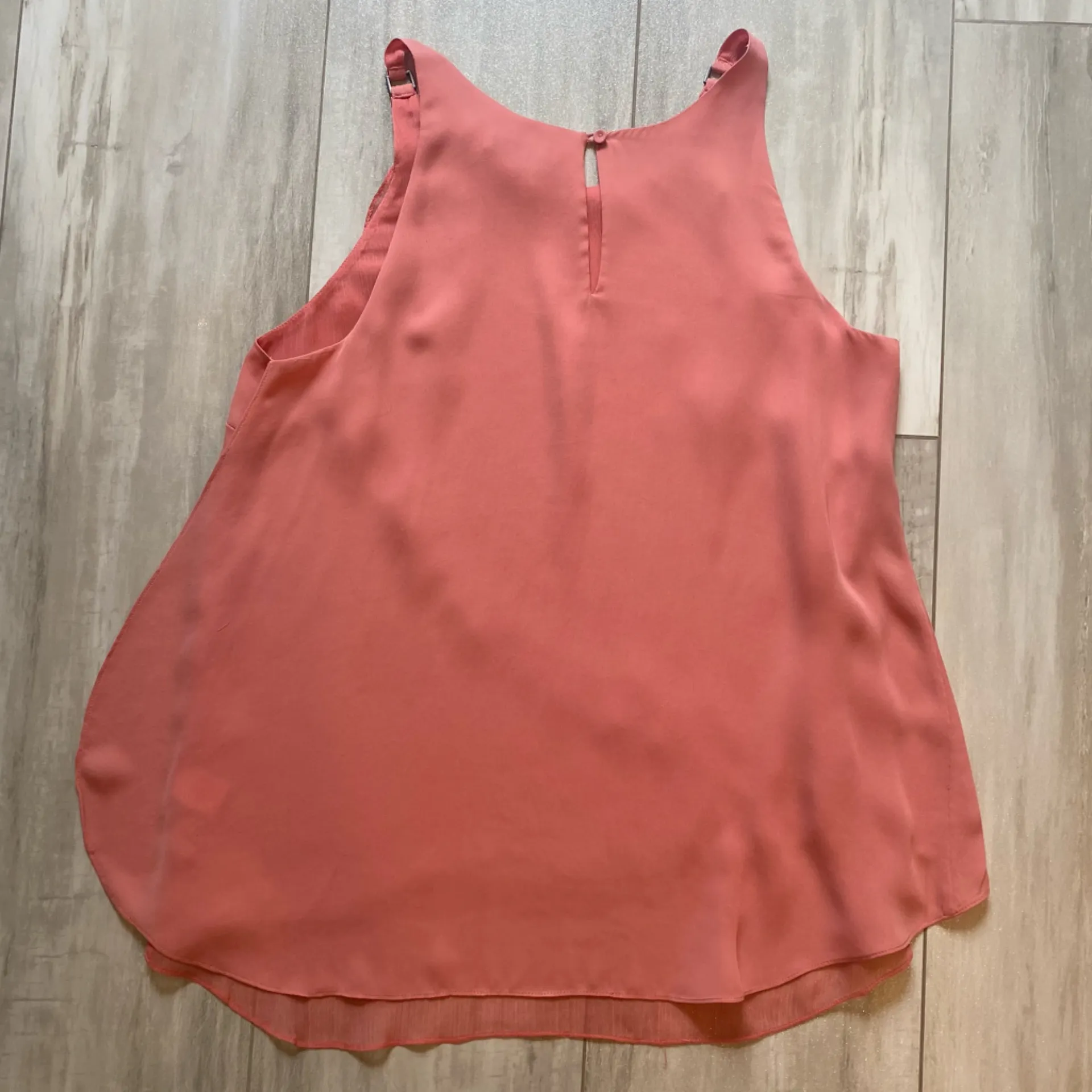 Halston Herritage Rose Medium Pink Chiffon Sleeveless Faux Wrap Shirt, size 4 - Image 12