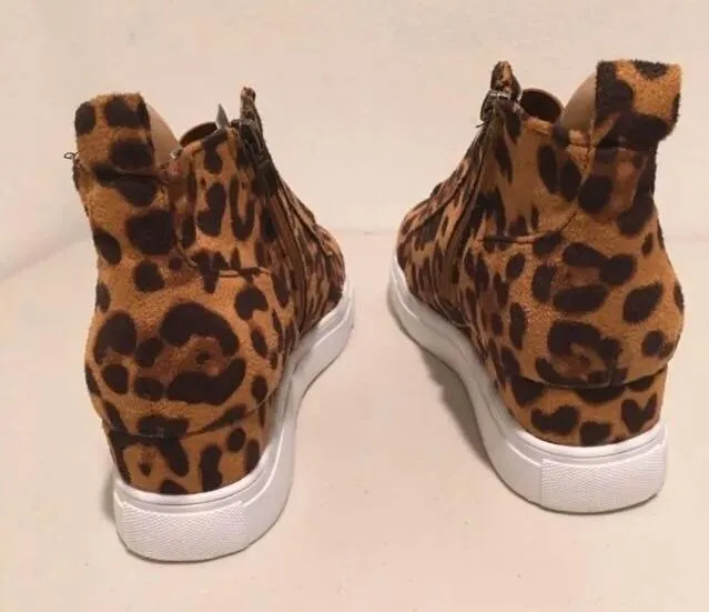 Leopard Fashion Sneakers. Size 9 Brown - Image 5