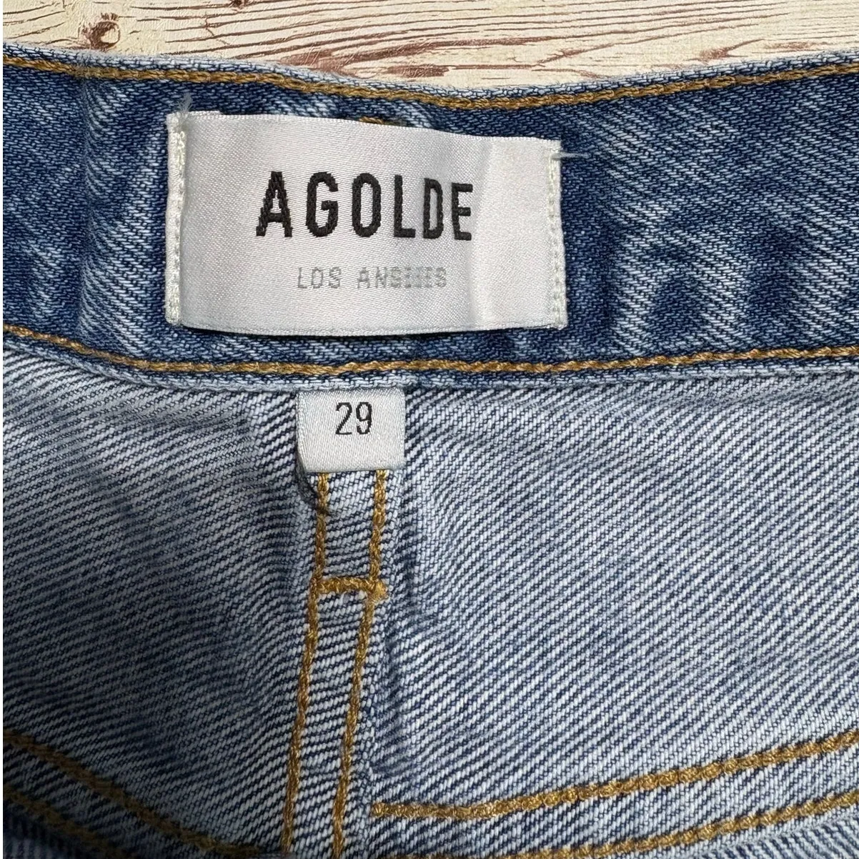 AGOLDE Parker Long Short Women's Size 29 4" Jorts Denim Button Fly - Image 4