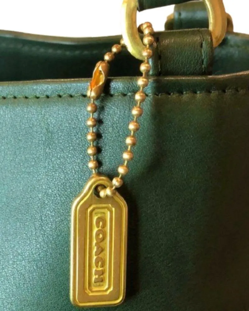 Vintage COACH TRIBECA Green Glove Tanned Slim Bleeker Bucket Shoulder Bag 9099 - Image 9