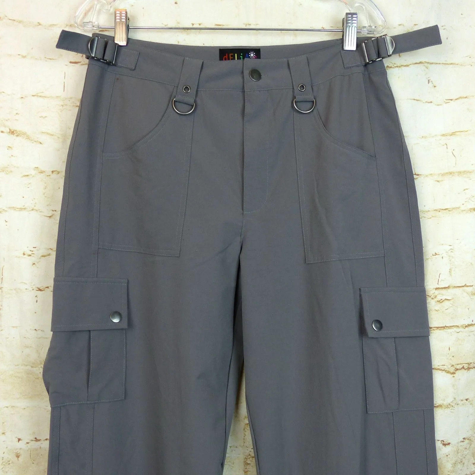 Dolls Kill dELiAs Gargo Pants Womens M Gray Empire Mind Relaxed Utility DuneCore - Image 3