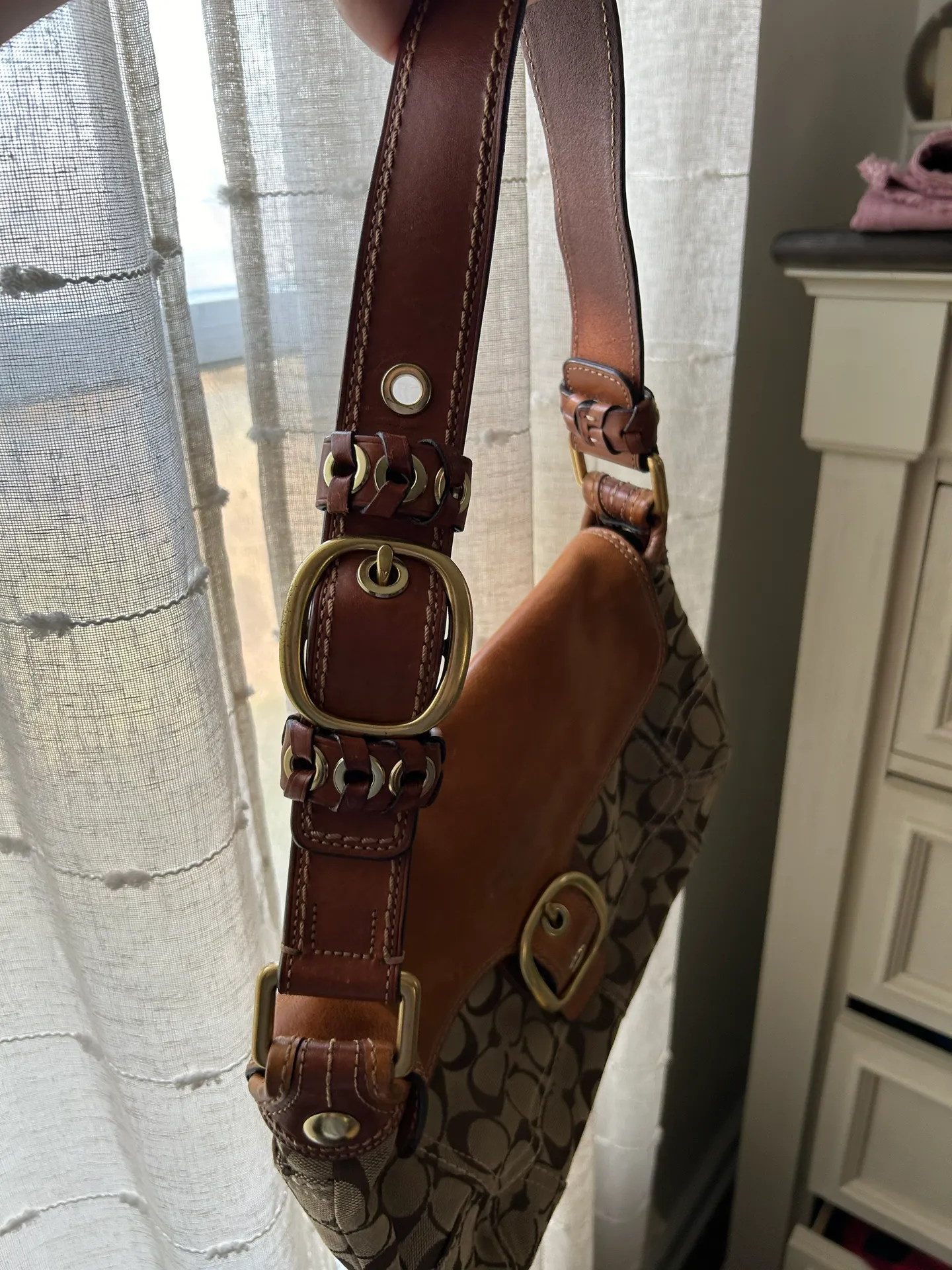 Vintage  Buckle Shoulder Bag - Image 2